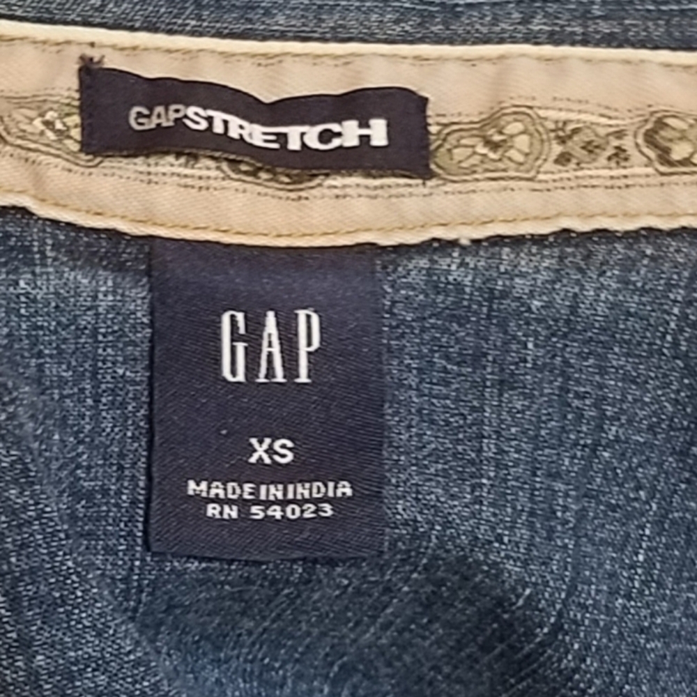 Gap Stretch Button Down Denim Blouse - image 2